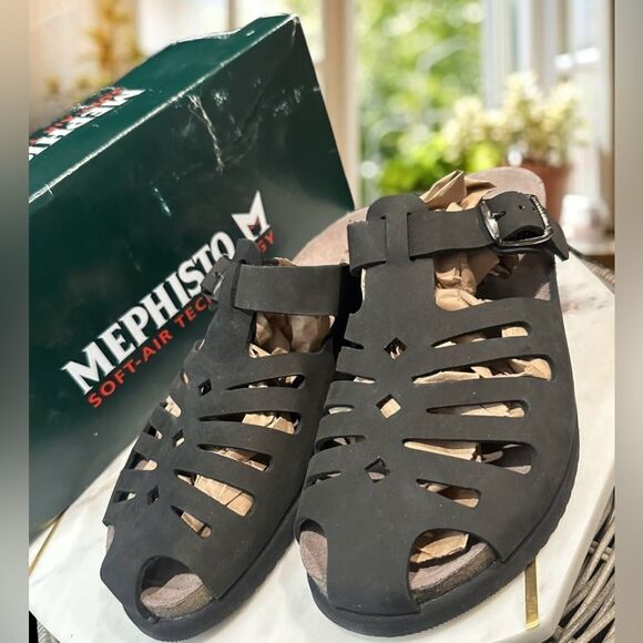 MEPHISTO Hedina Women's Leather Perforated Molded Cork Footbed Mule Sandal EU 41 - Picture 6 of 16